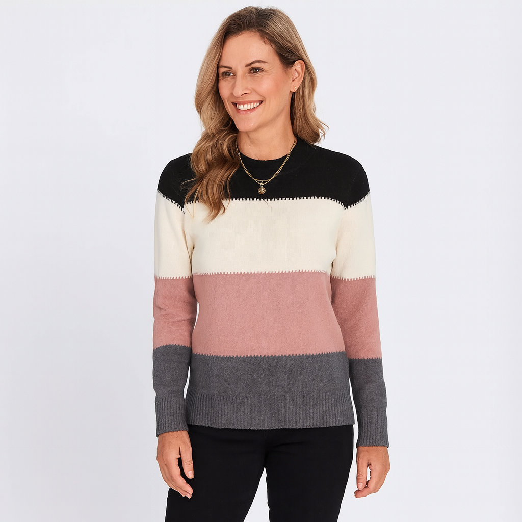 Damen Winterpullover – Warmer Strickpullover mit Stehkragen