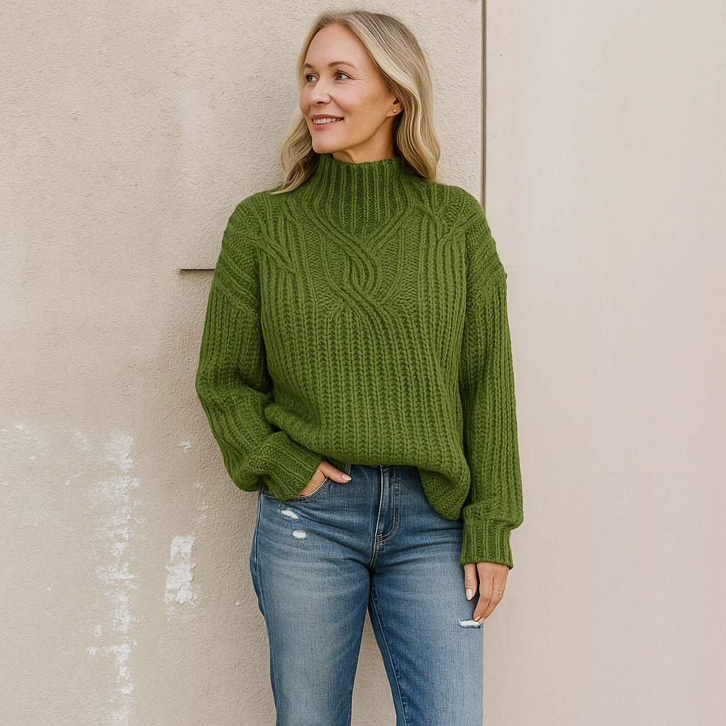 Damen Strickpullover – Warmer moderner Pullover für kalte Tage