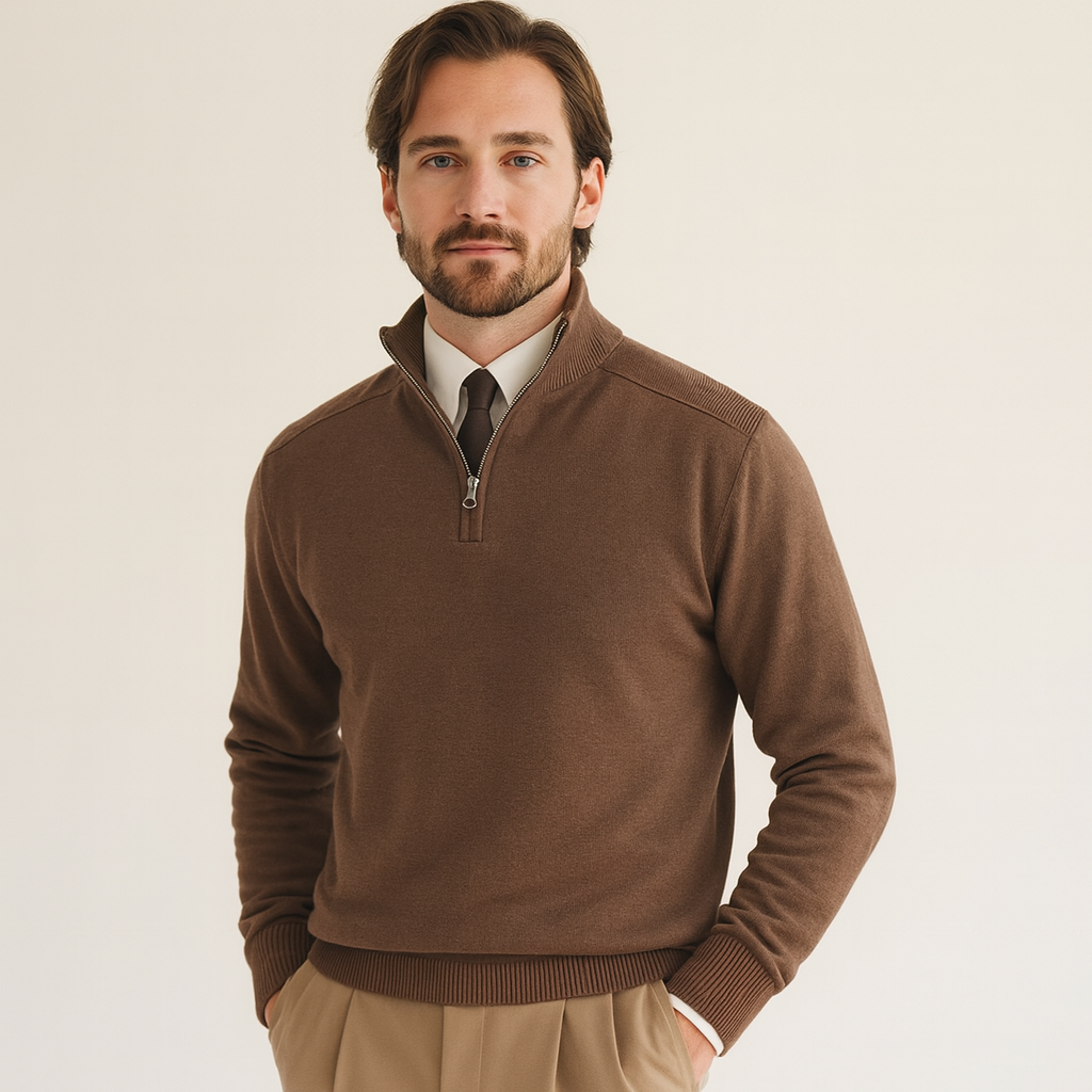 Herren Pullover | Halber Reißverschluss erhöhter Abschluss