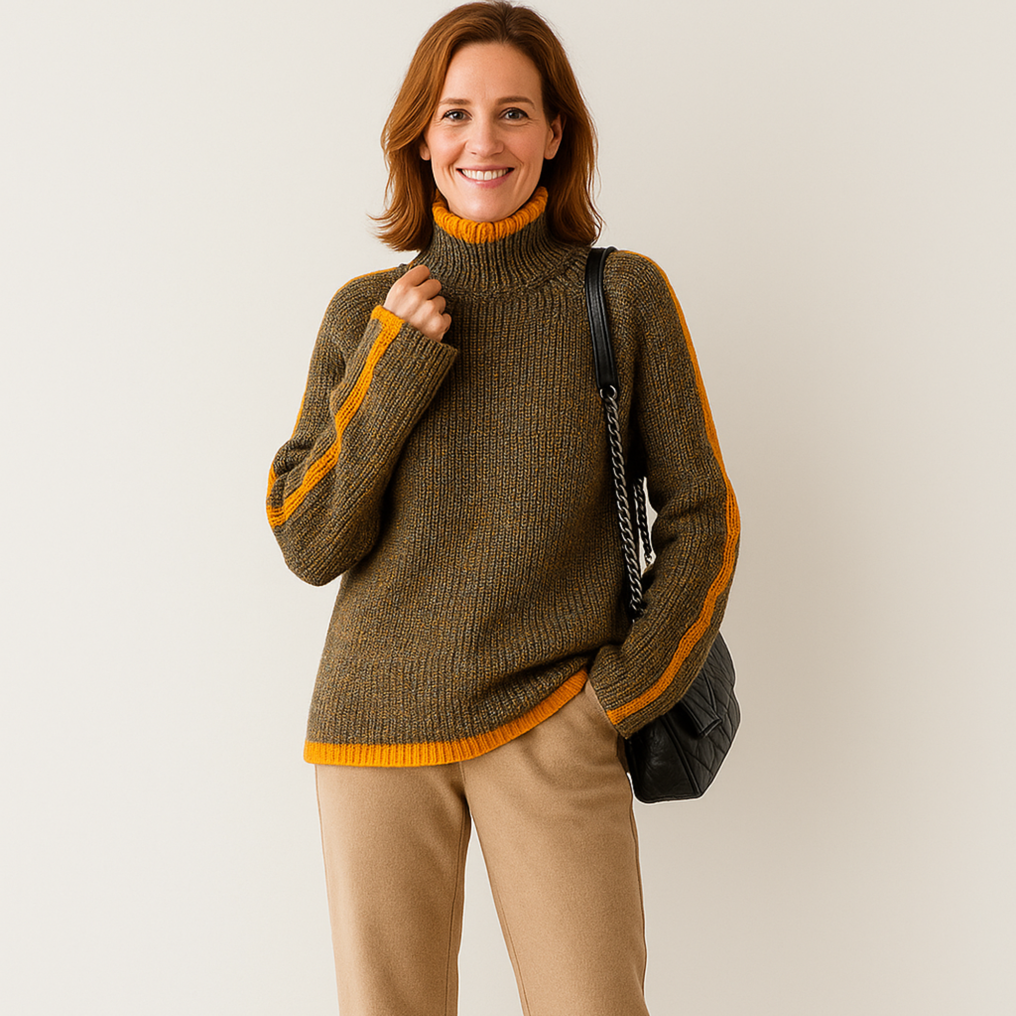 Damen Norweger Strickpullover – Warmer Pullover mit Muster