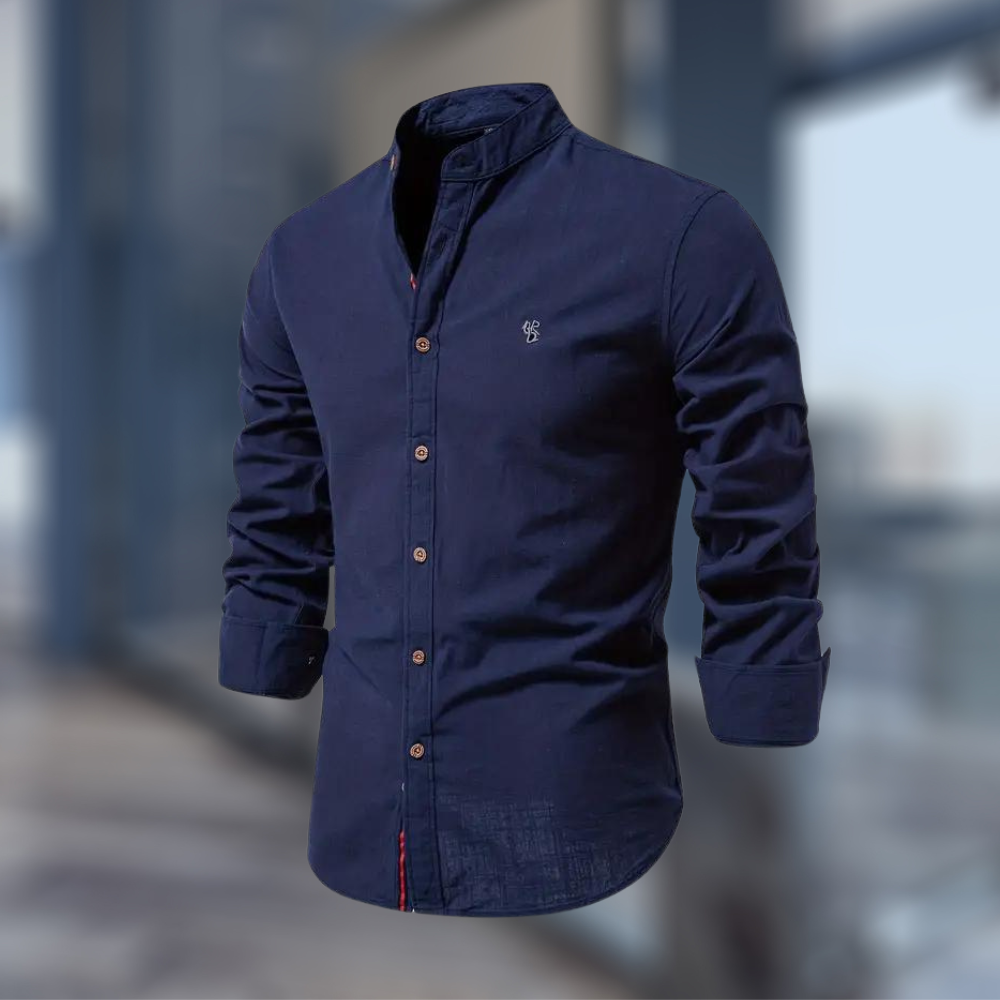 Herren-Hemd mit kragenaufbau | klassischer schnitt