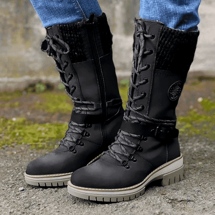 Damen-Schnürstiefel mit mittlerer schafthöhe | Wintertauglich