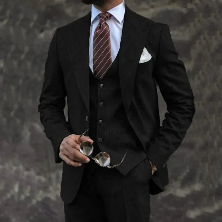 Herren Dreiteiliger Anzug | schlanke Form mit Kragen