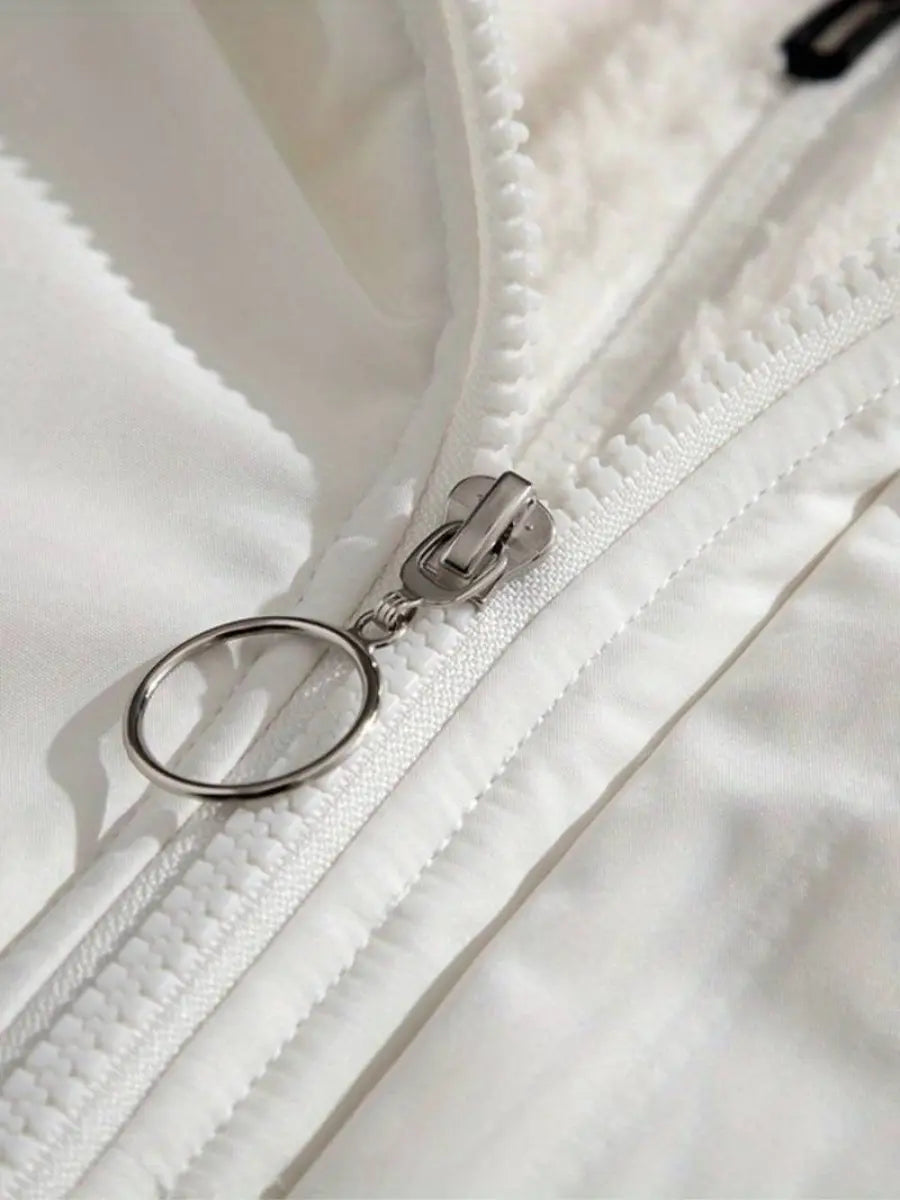 Warme Damen Winterjacke mit Reißverschluss | Mit Kapuze