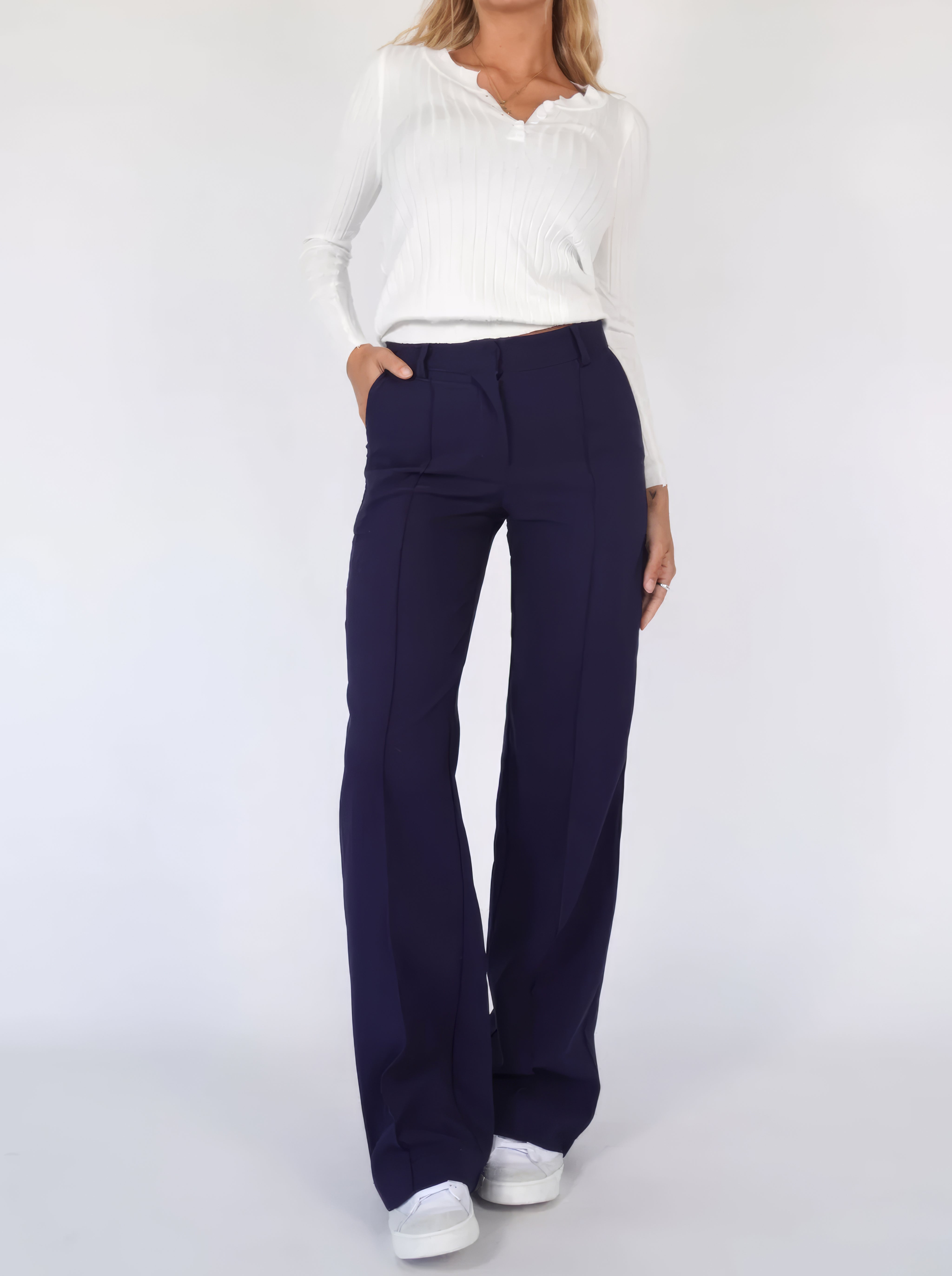 Damenhose | Hohe Taille mit geraden Beinen
