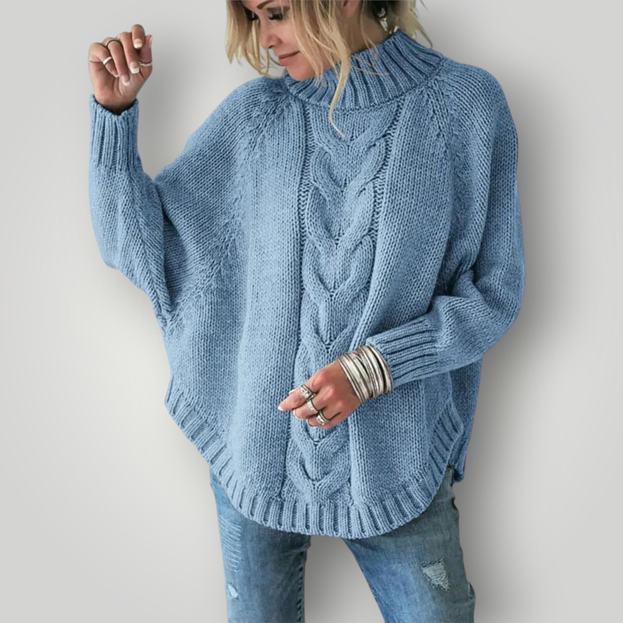 Damen Strickpullover | Lässiger Rollkragenpullover für Wintertage