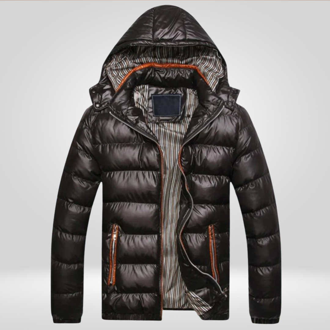 Herren Mantel gepolstert | Kapuzenform mit geschlossener Silhouette