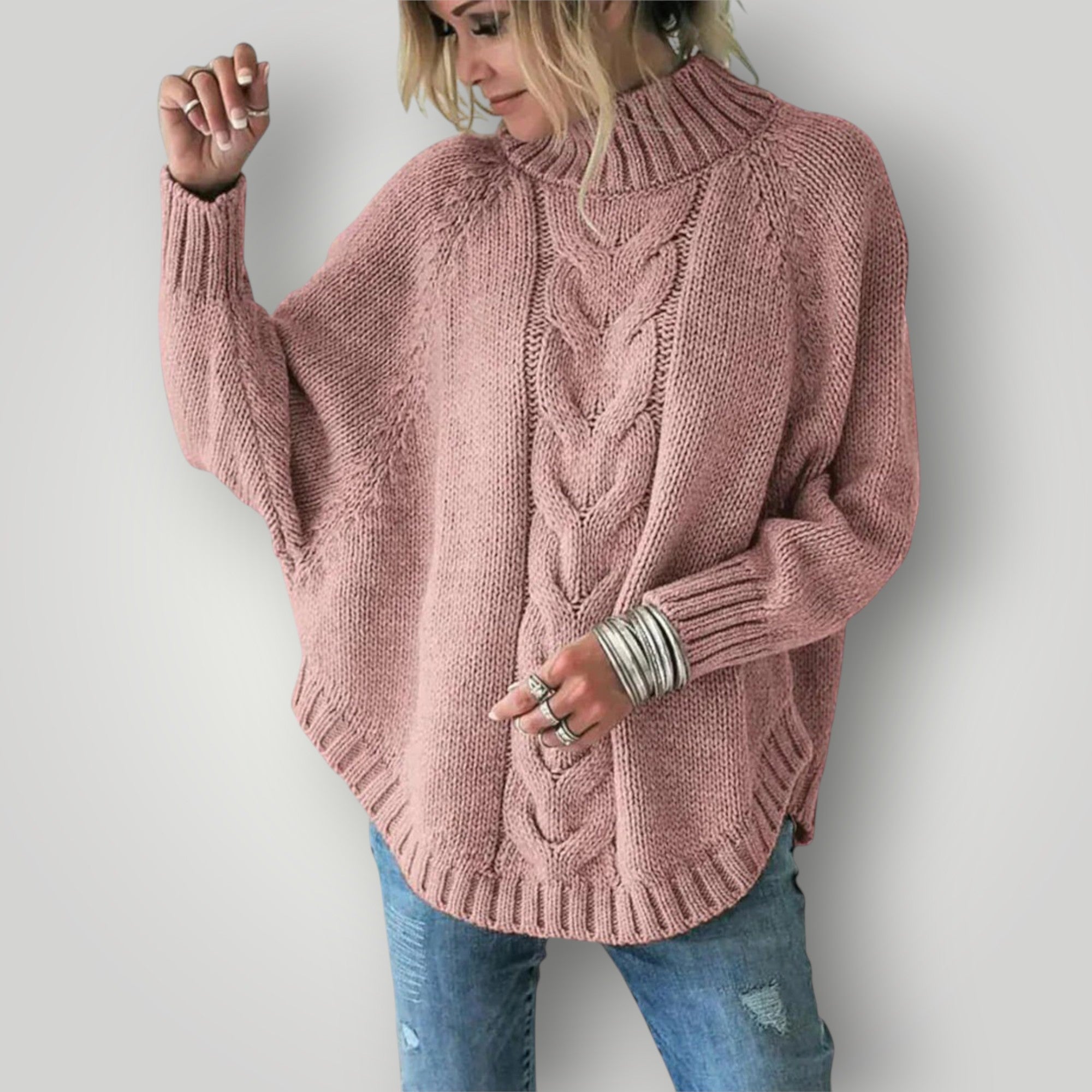 Damen Strickpullover | Lässiger Rollkragenpullover für Wintertage