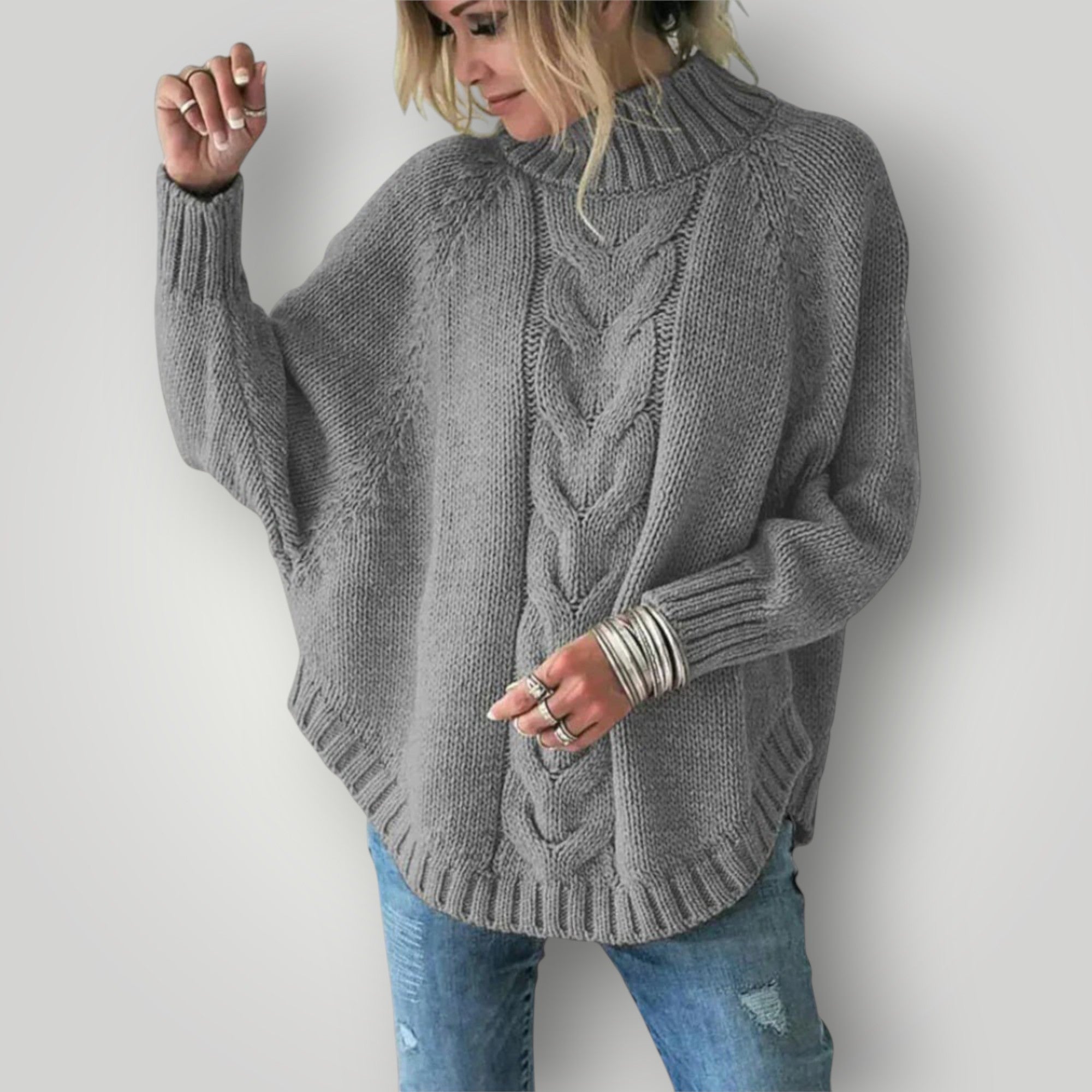 Damen Strickpullover | Lässiger Rollkragenpullover für Wintertage