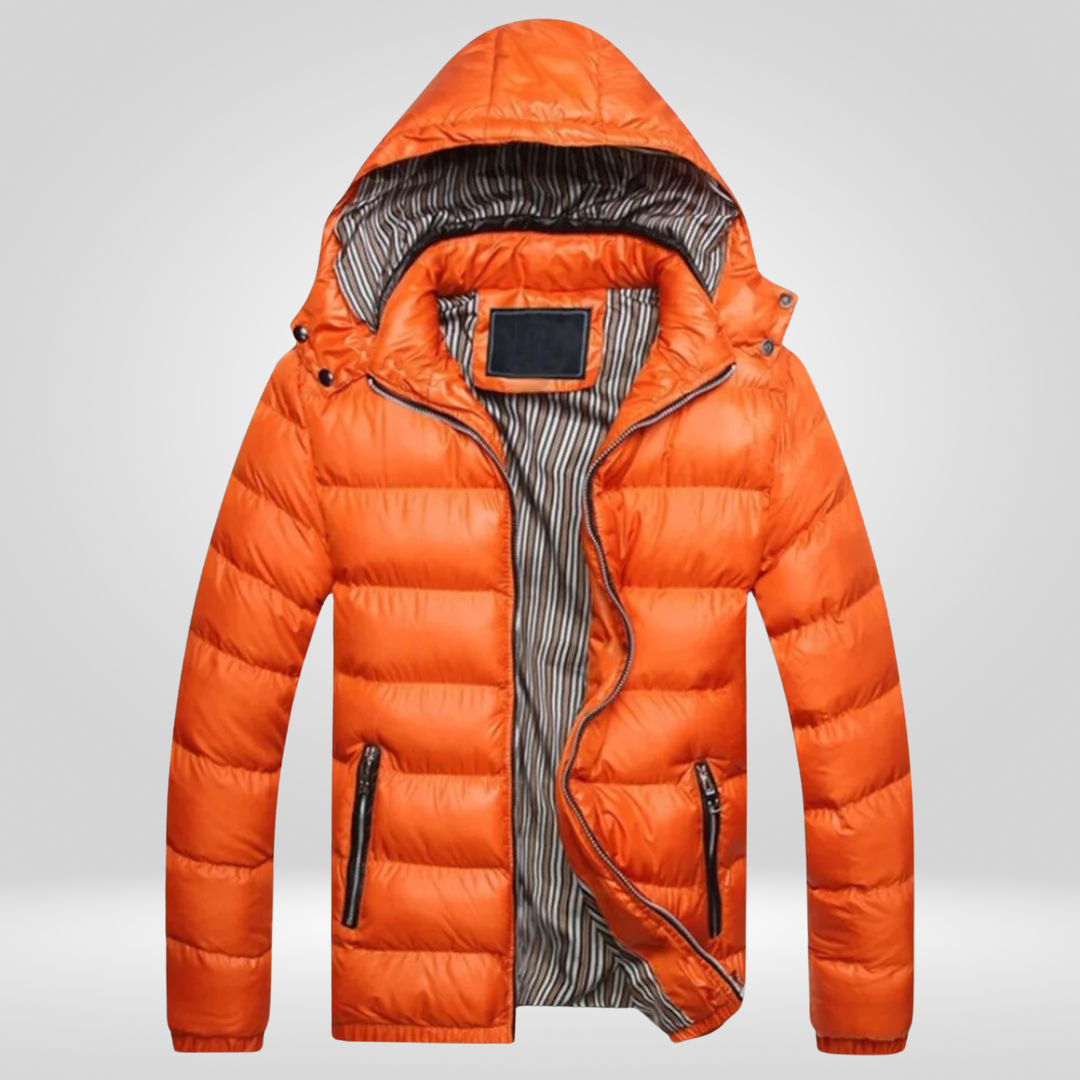 Herren Mantel gepolstert | Kapuzenform mit geschlossener Silhouette