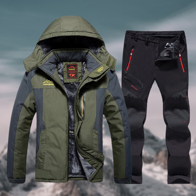 Herren Set | Zweiteilige Jacke Hose geschlossene Form Details
