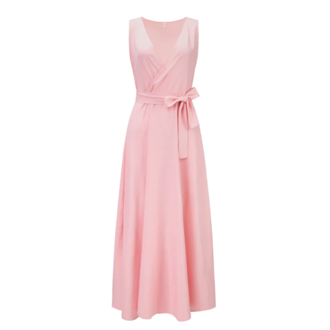 Damen-Maxikleid in Wickeloptik | ärmellose Ausführung