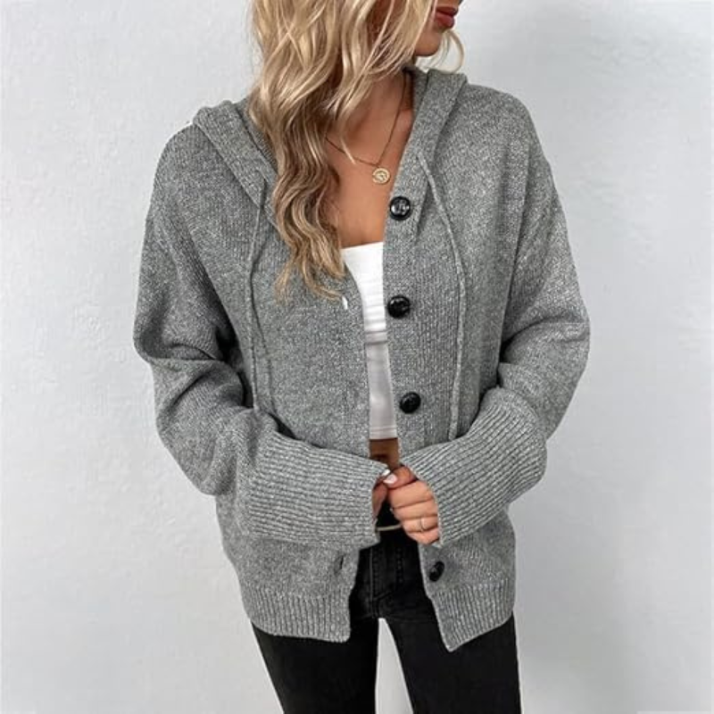 Damen Warme Strickjacke | Knopfjacke
