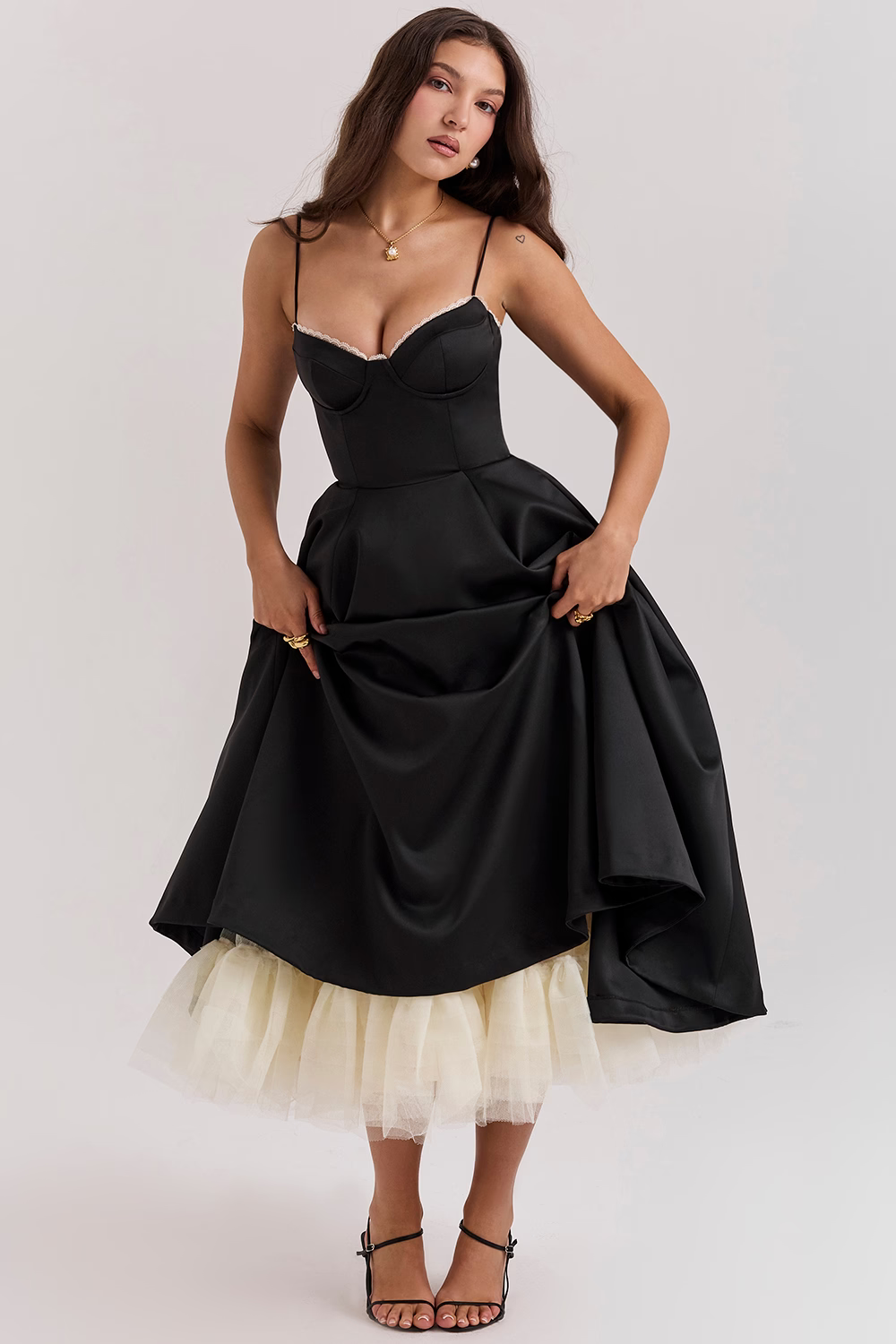 Damenkleid | A-Linie Rock und Korsettoberteil
