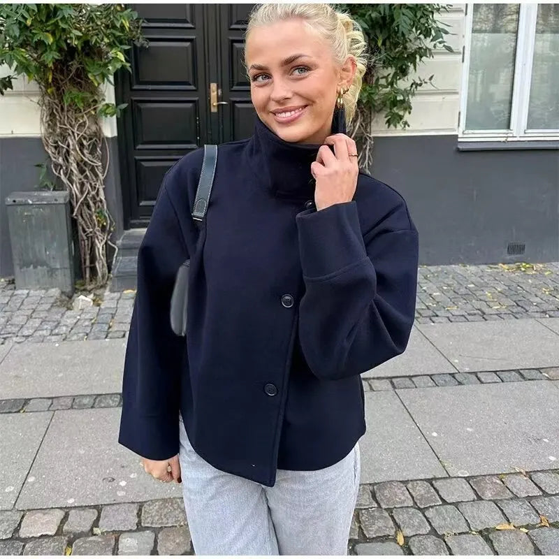 Damen-Mantel mit doppelreihem aufbau | klassischer stil