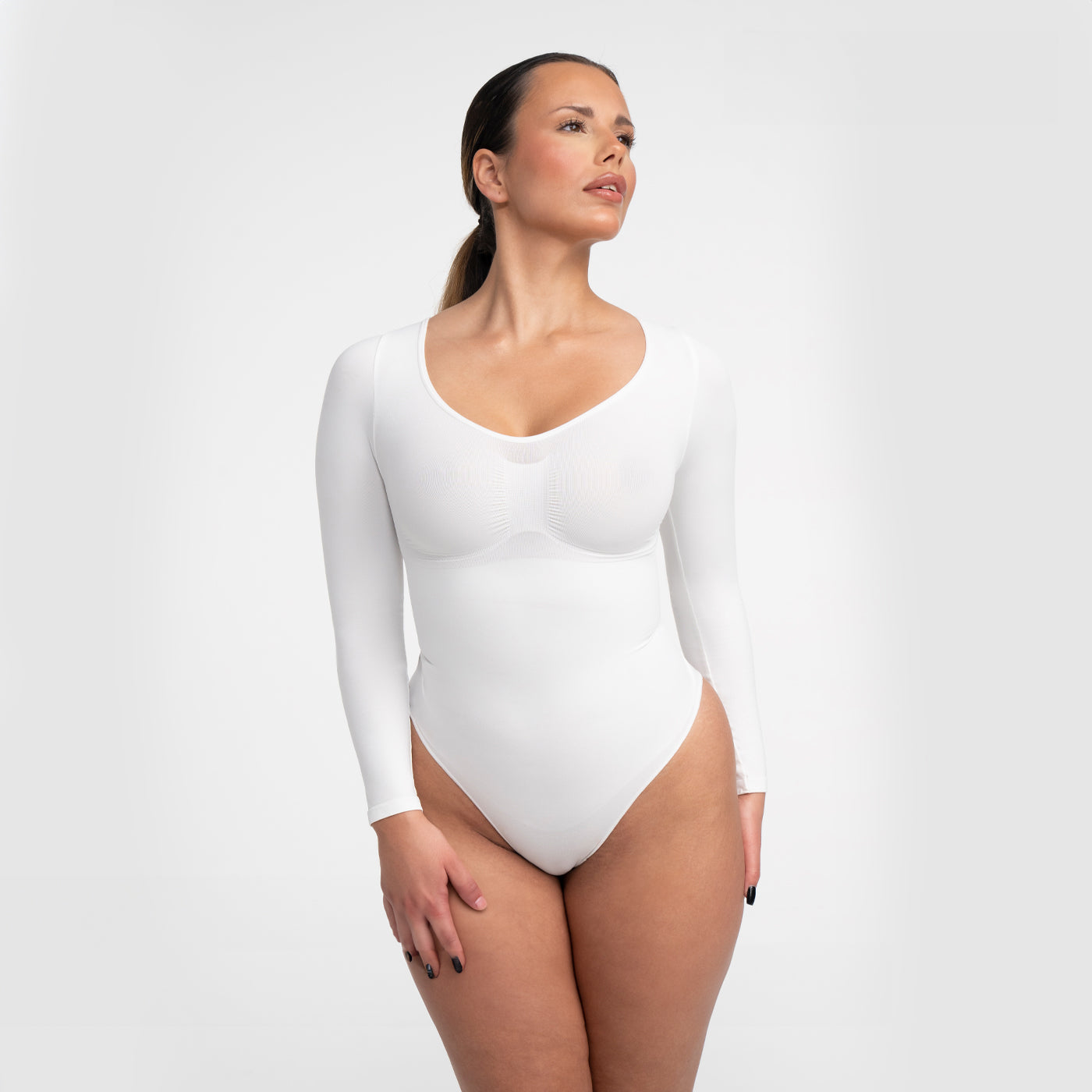 Damen Body | langärmelig mit durchgehender Fläche und Rückenöffnung