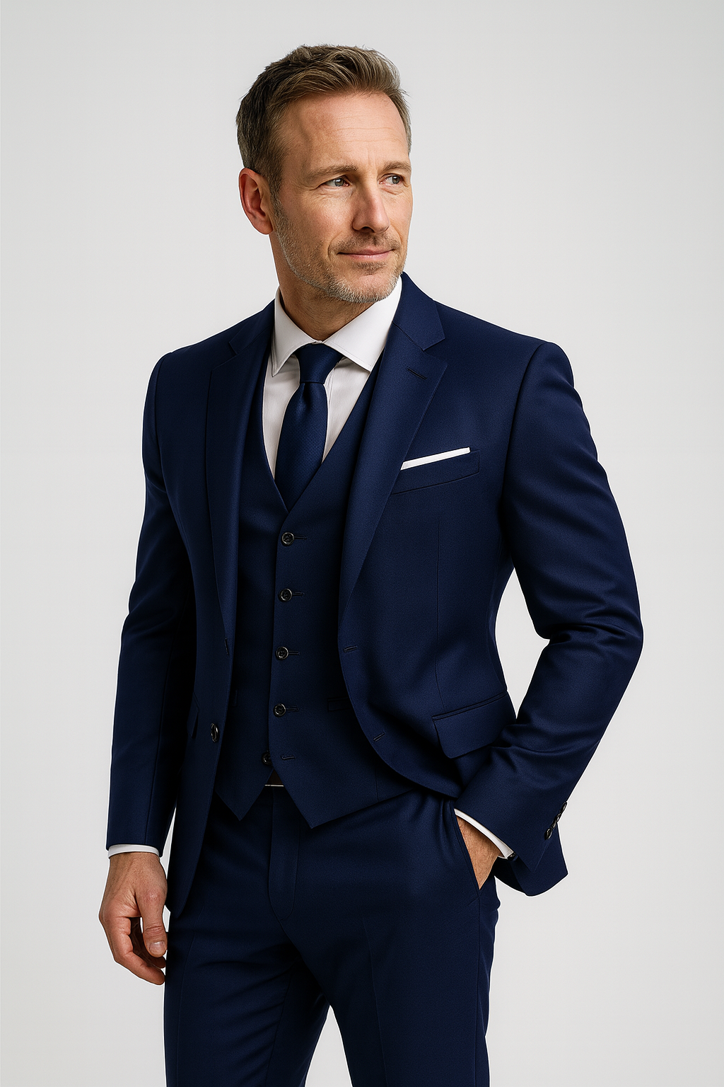 Herren Dreiteiliger Anzug | Taillierte Jacke Weste Hose