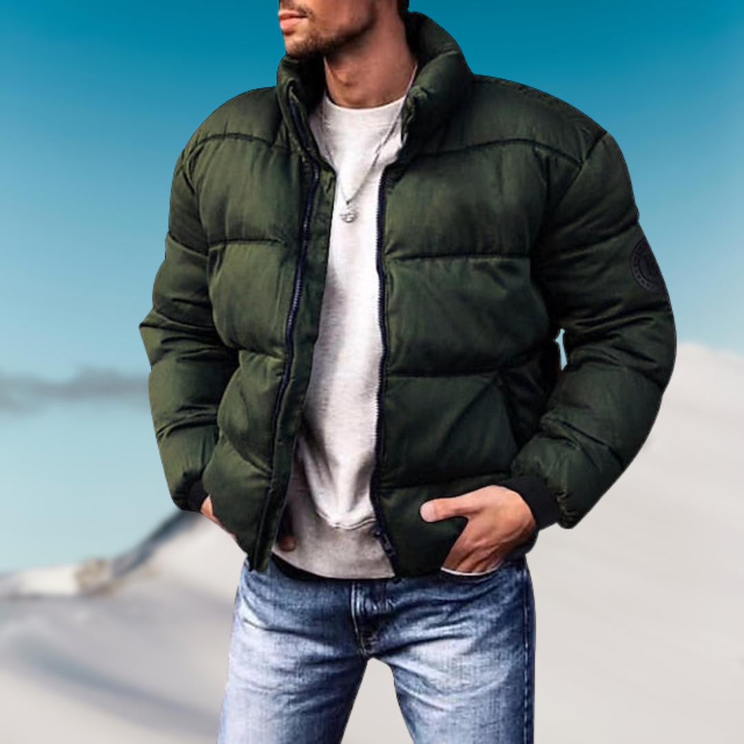 Herren-Pufferjacke mit glatter oberfläche | klare linienführung