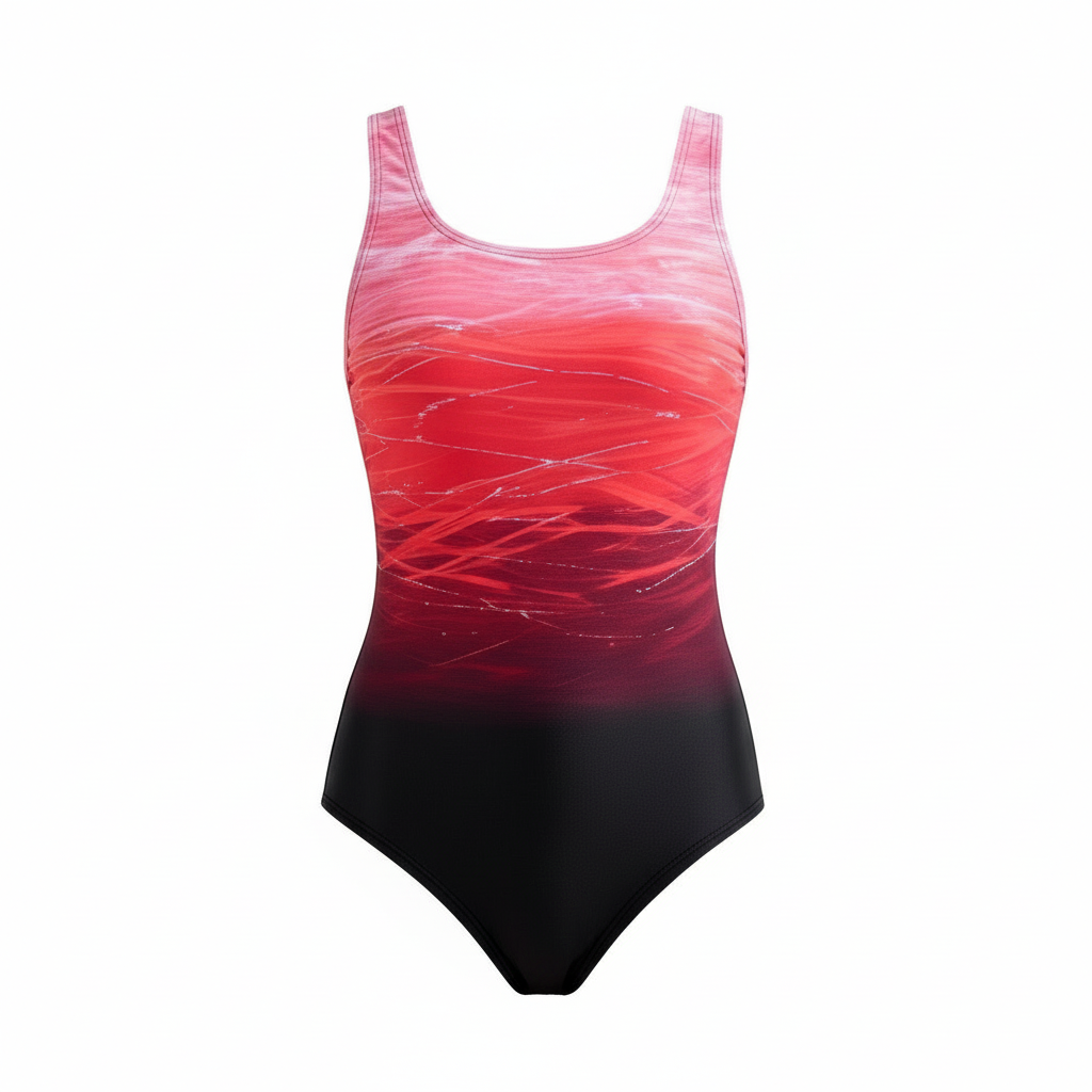 Damen Badeanzug | einteilige Form mit strukturierter Linienführung