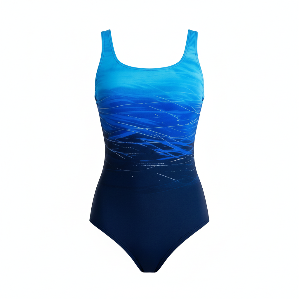 Damen Badeanzug | einteilige Form mit strukturierter Linienführung