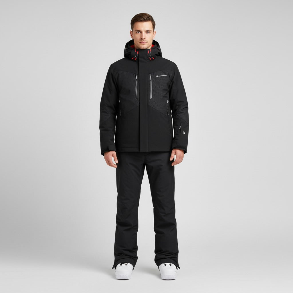 Herren Skiset | Jacke mit Kapuze Hose funktionale Winterausführung