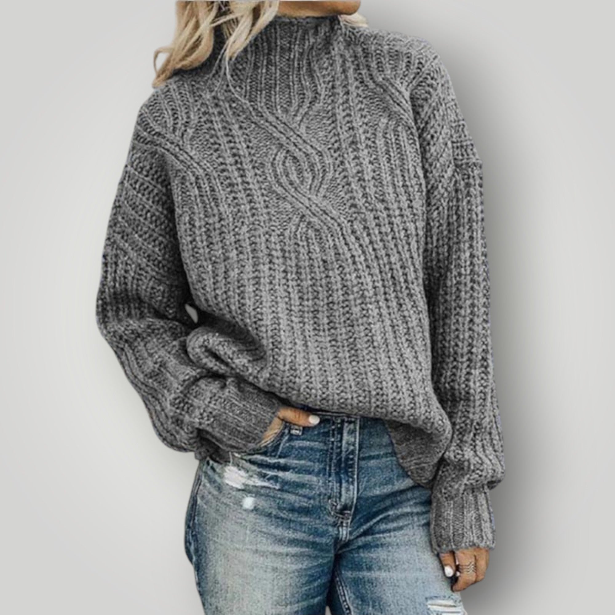 Damen Strickpullover | Warmer moderner Pullover für kalte Tage