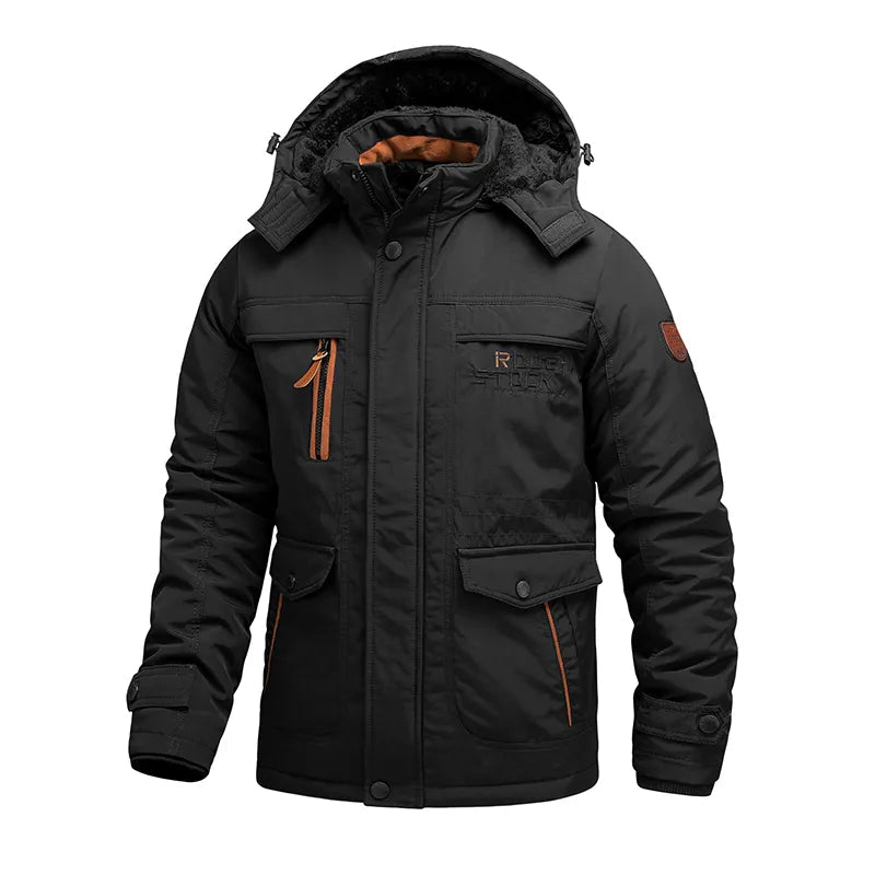 Herren Winterjacke | Abnehmbare Kapuzenform mit robuster Struktur