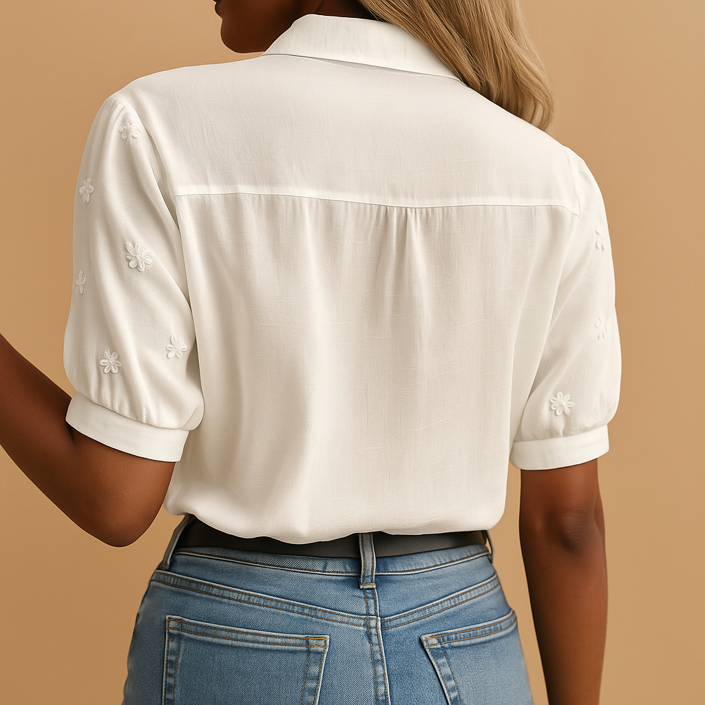 Damen Bluse | klassische Schnittform mit V-Ausschnitt