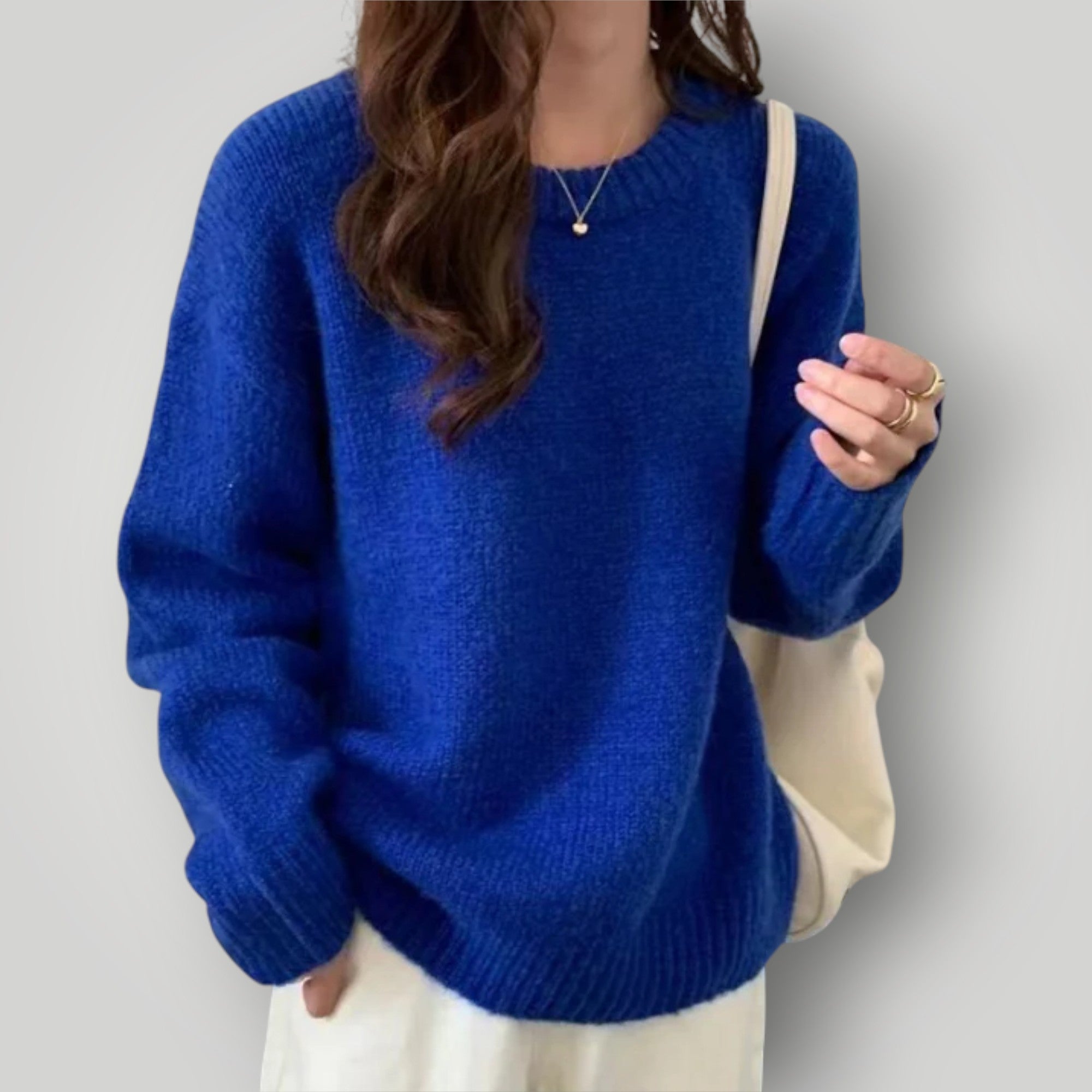 Damen Oversized Pullover – Warmer, bequemer Langarmpullover