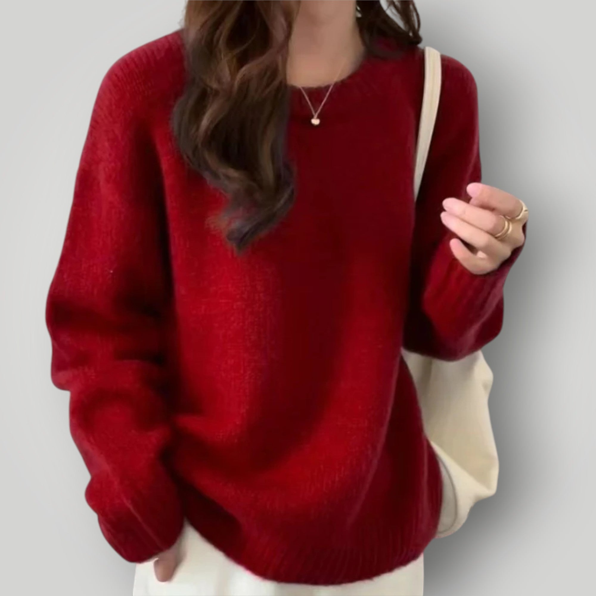 Damen Oversized Pullover – Warmer, bequemer Langarmpullover