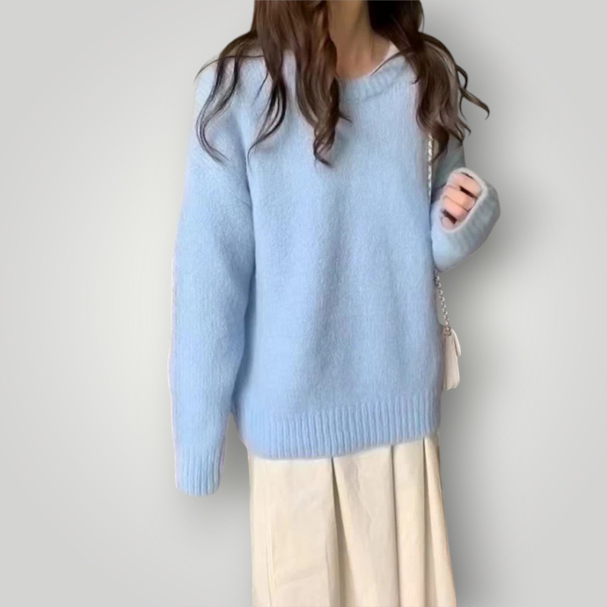 Damen Oversized Pullover – Warmer, bequemer Langarmpullover