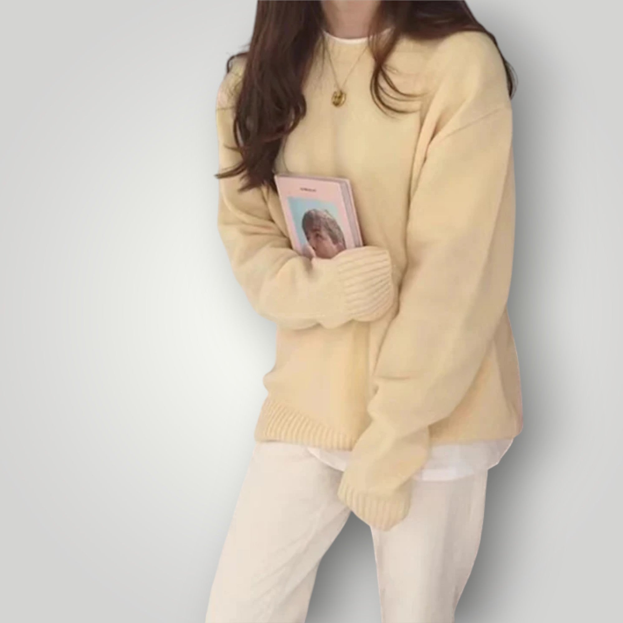 Damen Oversized Pullover – Warmer, bequemer Langarmpullover