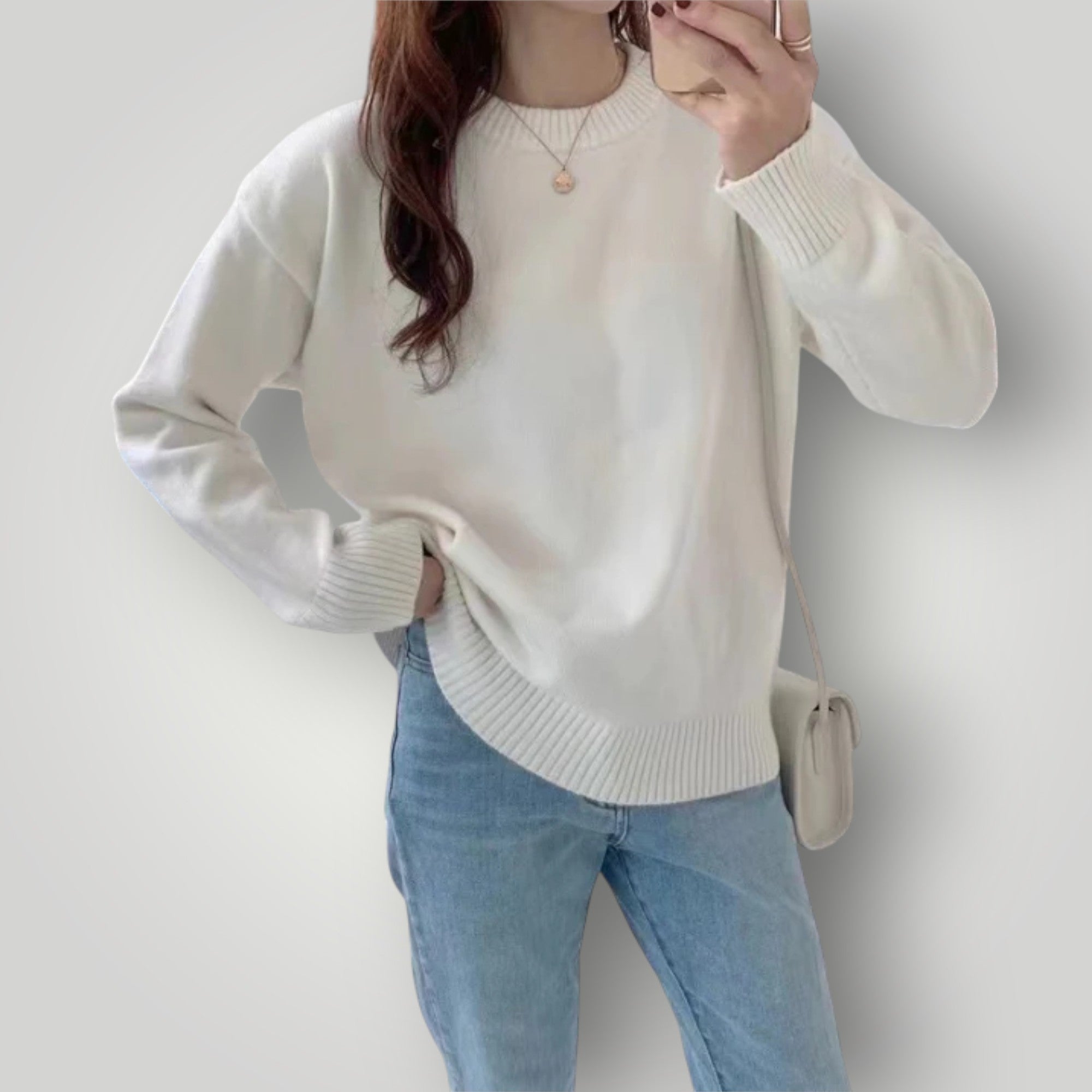 Damen Oversized Pullover – Warmer, bequemer Langarmpullover