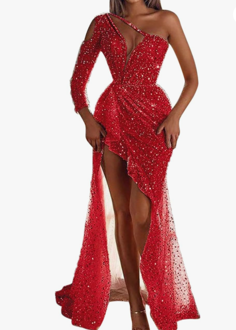 Damen-Maxikleid mit einseitigem traegerelement | Alltagstauglich