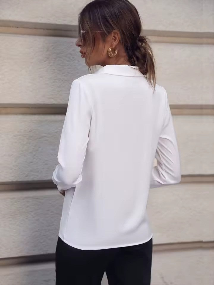 Damen Bluse | klassischer Kragen und lange Ärmel