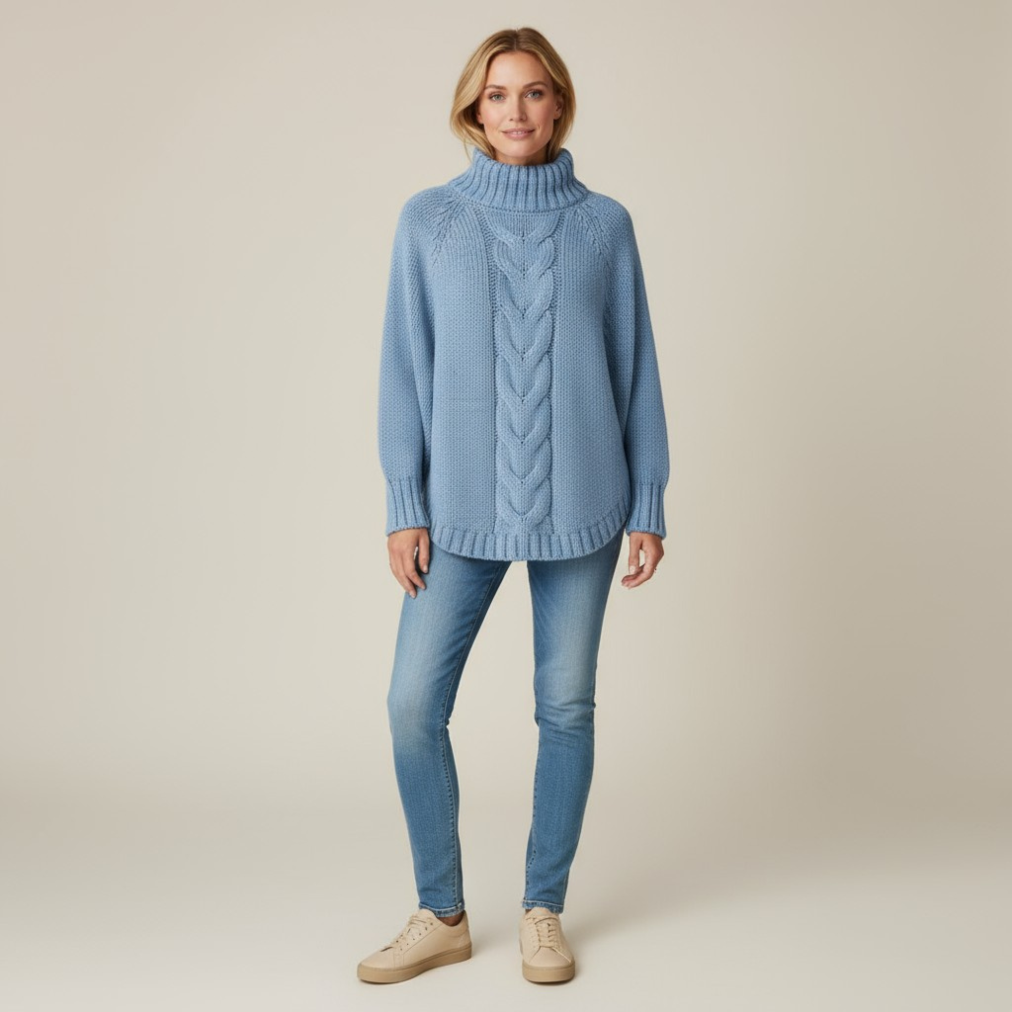 Damen Strickpullover | Lässiger Rollkragenpullover für Wintertage