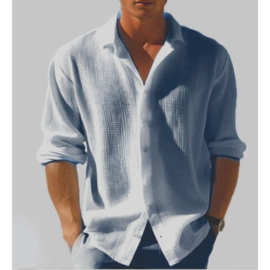 Herren Hemd | Kragen mit Knopfverschluss und Langarm