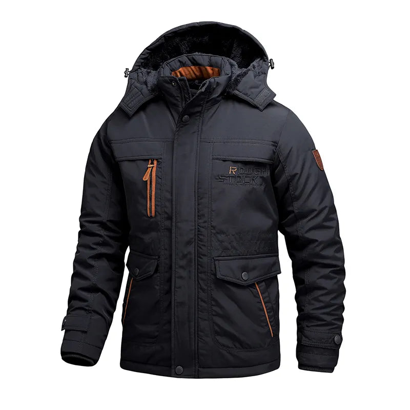 Herren Winterjacke | Abnehmbare Kapuzenform mit robuster Struktur