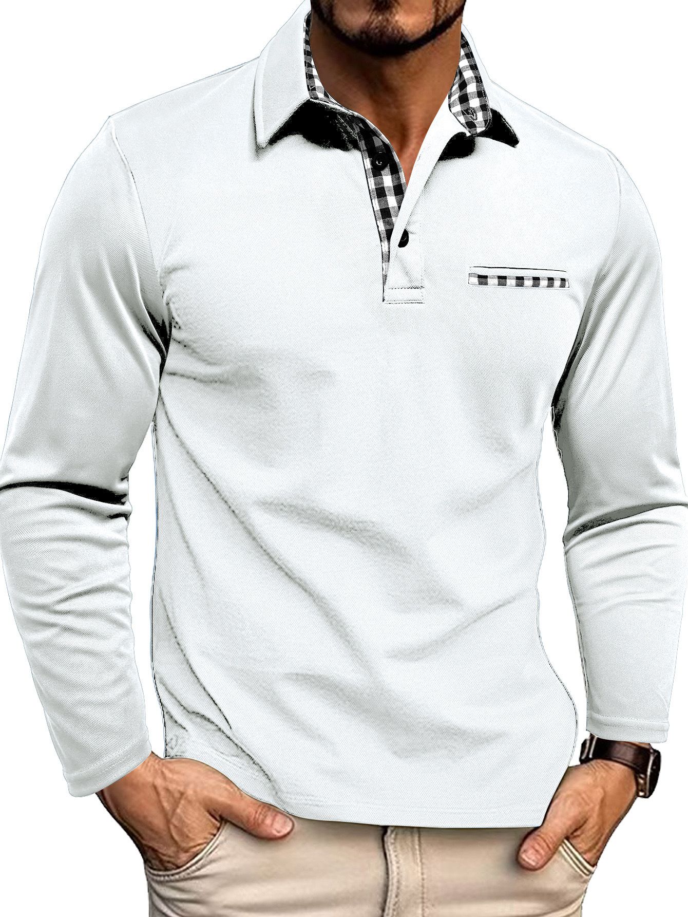 Herren-Poloshirt mit langarmdesign | Alltagstauglich