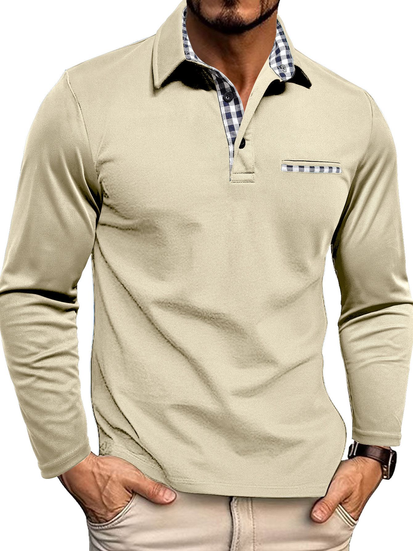 Herren-Poloshirt mit langarmdesign | Alltagstauglich