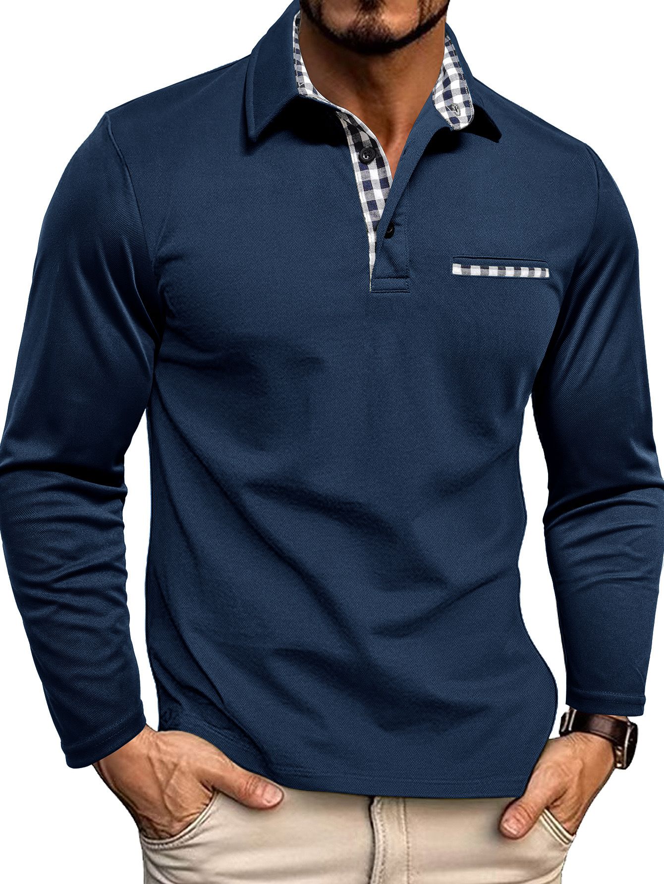 Herren-Poloshirt mit langarmdesign | Alltagstauglich