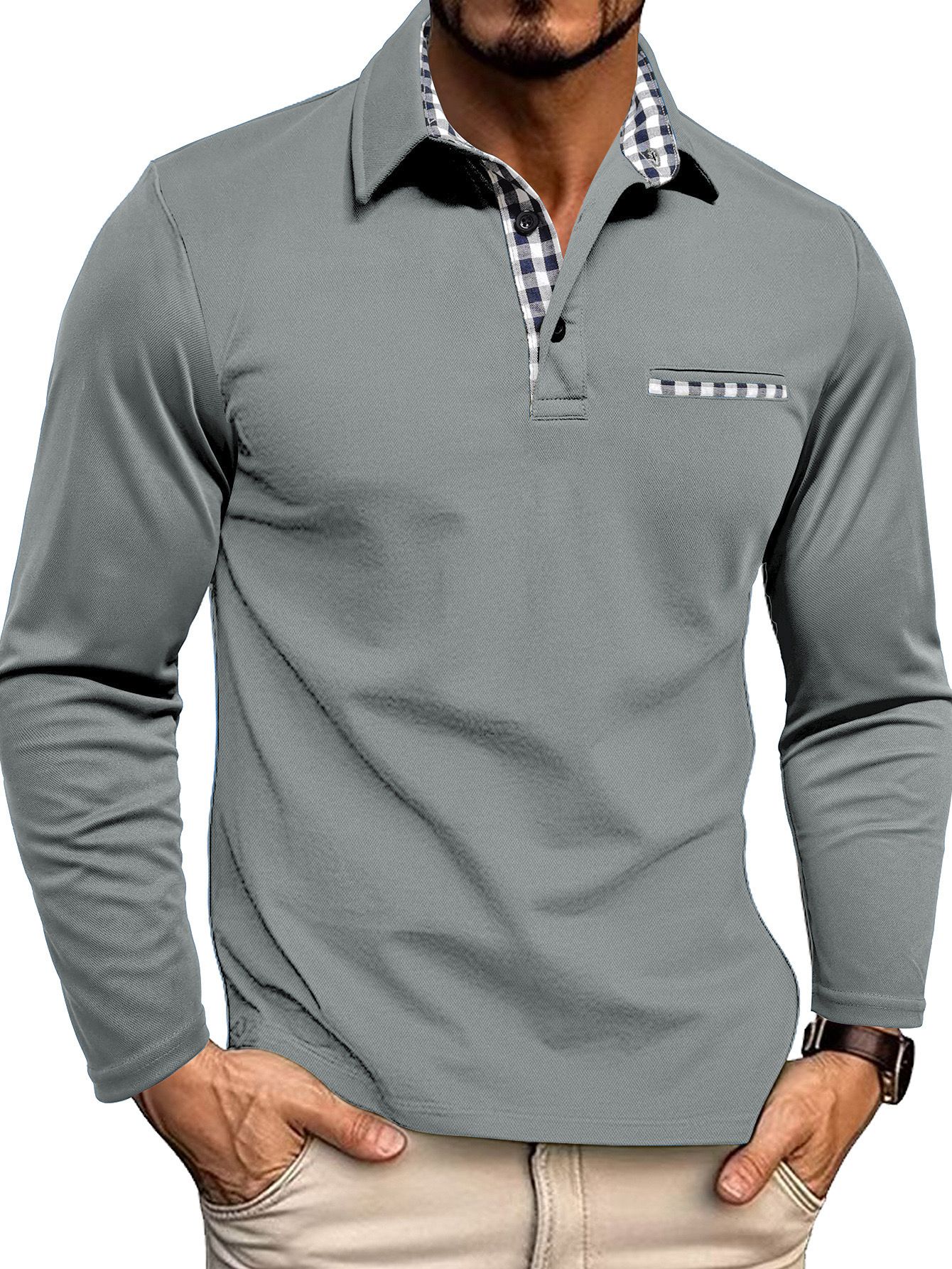 Herren-Poloshirt mit langarmdesign | Alltagstauglich