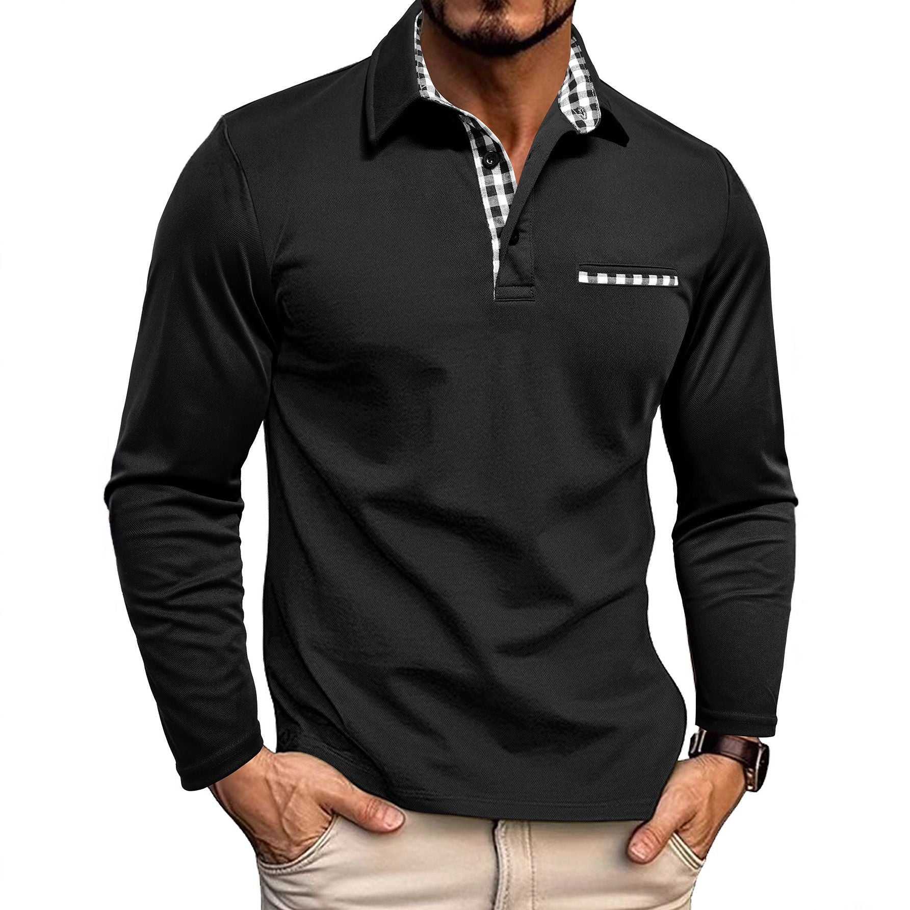 Herren-Poloshirt mit langarmdesign | Alltagstauglich