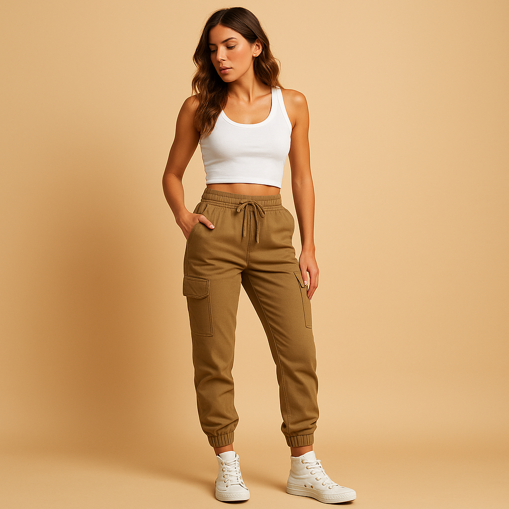 Damen-Cargohose mit Hoher Taille | Alltagstauglich