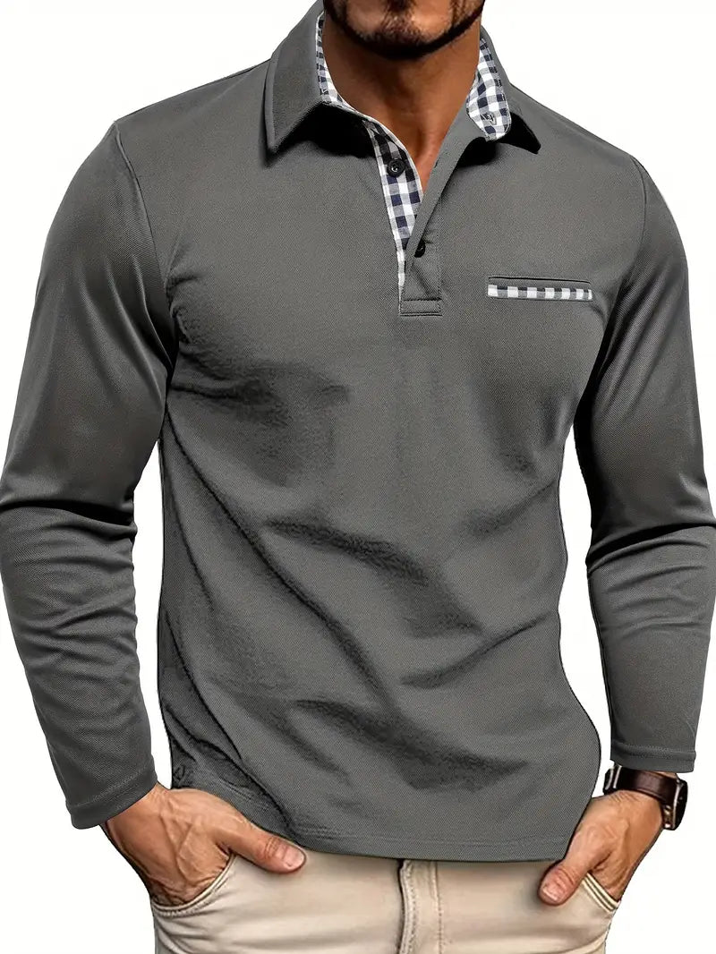Herren-Poloshirt mit langarmdesign | Alltagstauglich