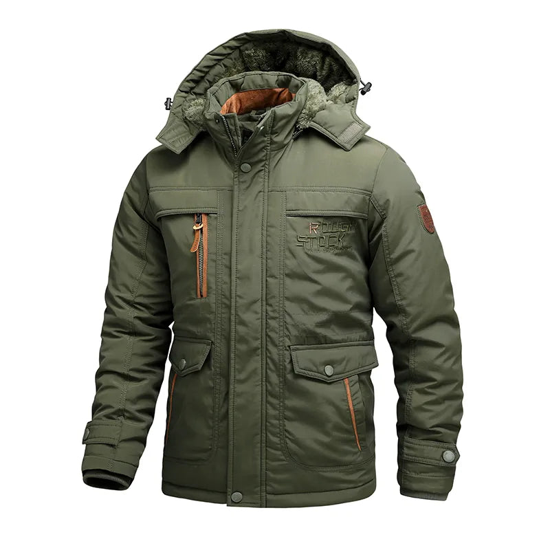 Herren Winterjacke | Abnehmbare Kapuzenform mit robuster Struktur