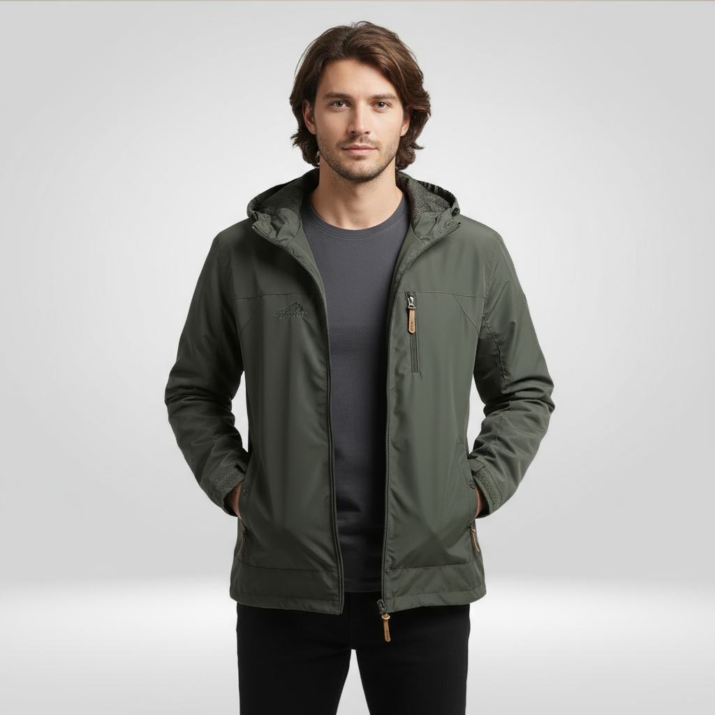 Herren Regenjacke | Schutzorientierte Form mit funktionalem Aufbau