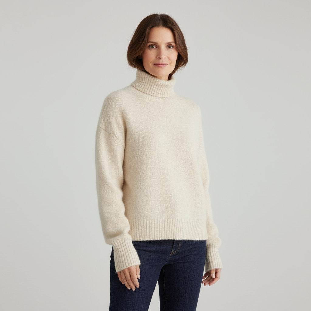 Damen Rollkragenpullover | Weicher, lässiger Pullover für Winter
